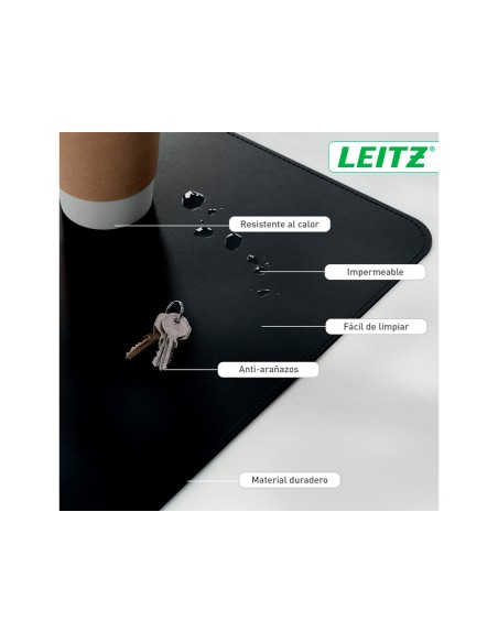 Alfombrilla de sobremesa leitz 80x40 cm color negro