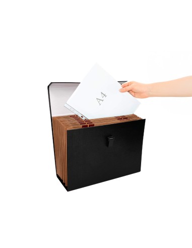 Maletin liderpapel con fuelle y asa carton...