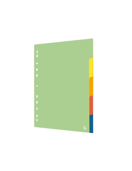 Separador liderpapel polipropileno juego de 5 separadores a4 multitaladro 500 micras