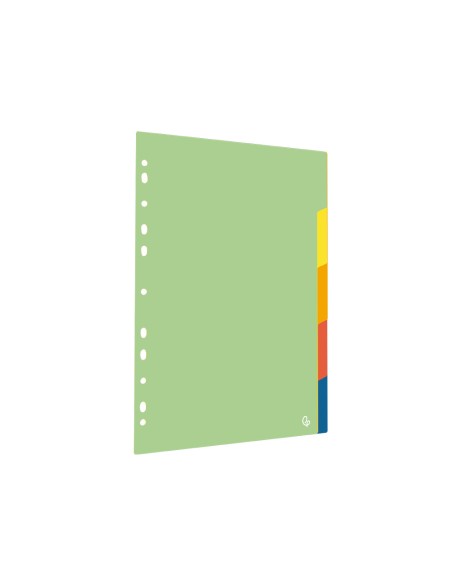 Separador liderpapel polipropileno juego de 5 separadores a4 multitaladro 500 micras