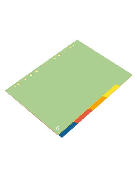 Separador liderpapel polipropileno juego de 5 separadores a4 multitaladro 500 micras