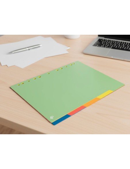 Separador liderpapel polipropileno juego de 5 separadores a4 multitaladro 500 micras