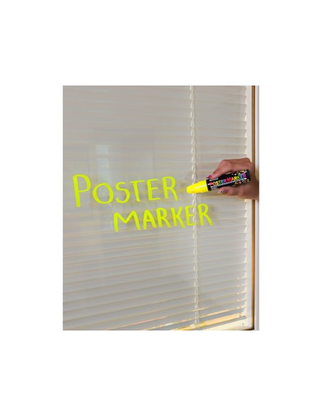 Rotulador artline poster marker epp-12 punta rectangular 12 mm color amarillo fluor
