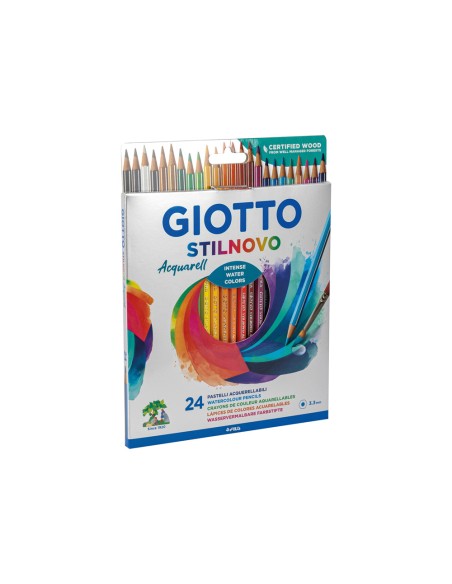 Lapices de colores giotto stilnovo acuarelables caja de 24 colores surtidos