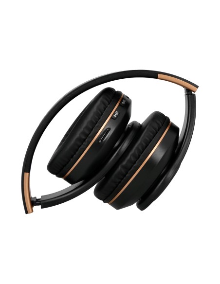 Auricular q-connect bluetooth diadema ajustable y plegable con microfono alcance 10 m color negro