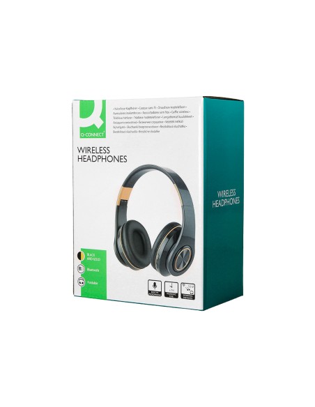 Auricular q-connect bluetooth diadema ajustable y plegable con microfono alcance 10 m color negro
