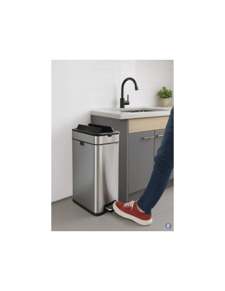 Papelera metalica maul prme acero inoxidable 30 litros