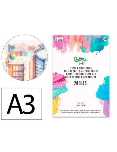Bloc papel multitecnica liderpapel din a3 para...