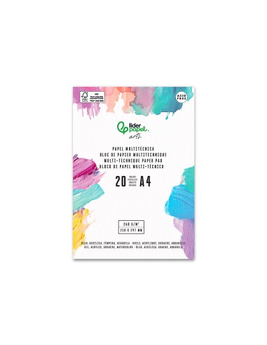 Bloc papel multitecnica liderpapel din a4 para...