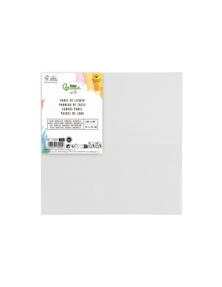Panel de lienzo liderpapel 20x20 cm gramaje 280g/m2 certificado fsc