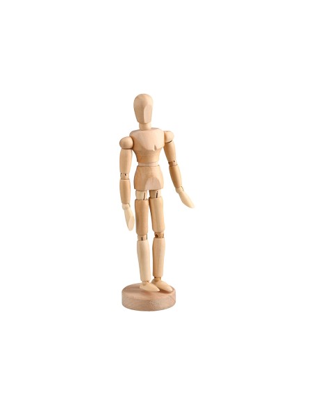 Maniqui liderpapel para pintura y dibujo articulado y flexible de madera 20 cm certificado fsc