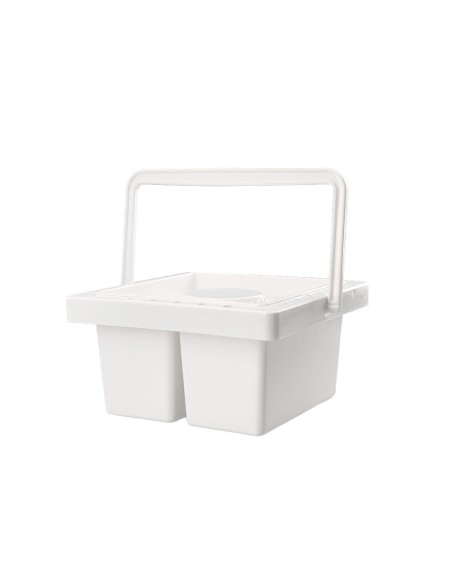 Cubo limpiador de pinceles liderpapel de plastico con asa transportable 13x13x9 cm