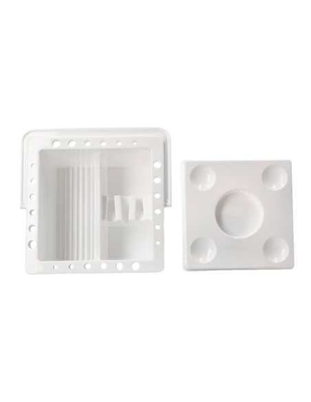 Cubo limpiador de pinceles liderpapel de plastico con asa transportable 13x13x9 cm