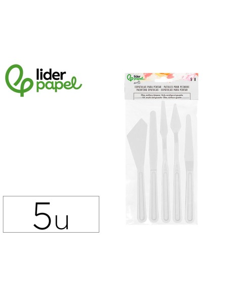 Espatula para pintura liderpapel de plastico juego de 5 unidades tamaños surtidos