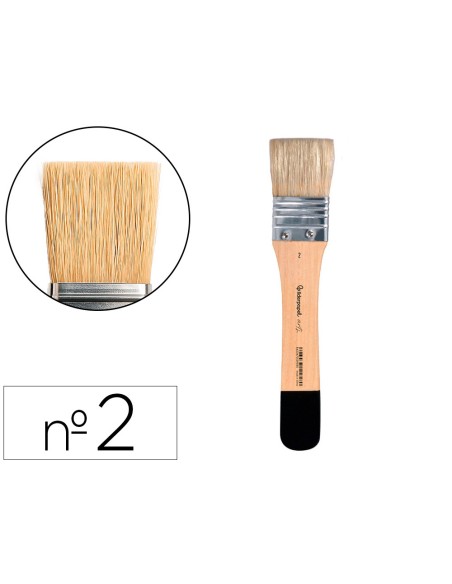 Brocha paletina plana liderpapel ancho 33,5 mm de pelo de cerda certificado fsc
