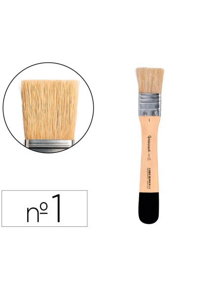 Brocha paletina plana liderpapel ancho 25 mm de pelo de cerda certificado fsc