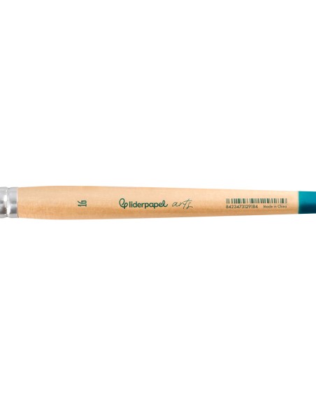 Pincel para pintura acrilica y acuarela liderpapel n 16 punta filbert / lengua gato de pelo sintetico certificado