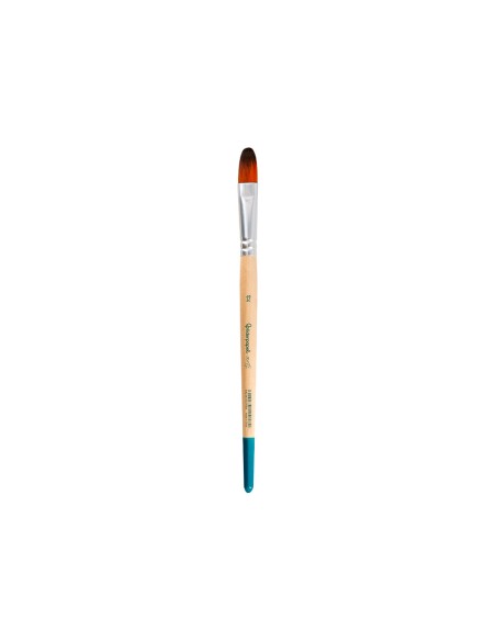 Pincel para pintura acrilica y acuarela liderpapel n 12 punta filbert / lengua gato de pelo sintetico certificado
