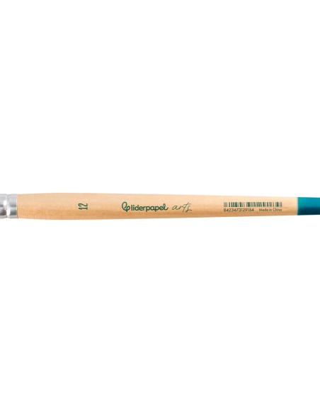 Pincel para pintura acrilica y acuarela liderpapel n 12 punta filbert / lengua gato de pelo sintetico certificado