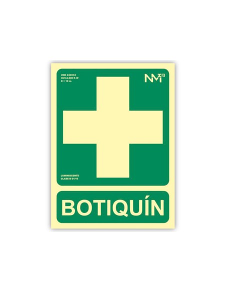 Pictograma archivo 2000 botiquin pvc verde luminiscente 224x300 mm