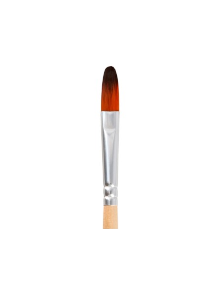 Pincel para pintura acrilica y acuarela liderpapel n 9 punta filbert / lengua gato de pelo sintetico certificado