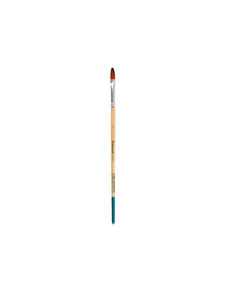 Pincel para pintura acrilica y acuarela liderpapel n 4 punta filbert / lengua gato de pelo sintetico certificado