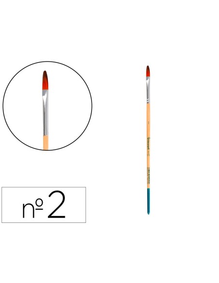 Pincel para pintura acrilica y acuarela liderpapel n 2 punta filbert / lengua gato de pelo sintetico certificado
