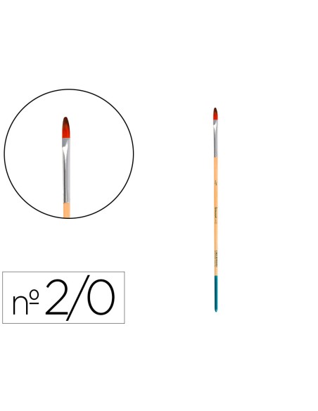 Pincel para pintura acrilica y acuarela liderpapel n 00 punta filbert / lengua gato de pelo sintetico certificado