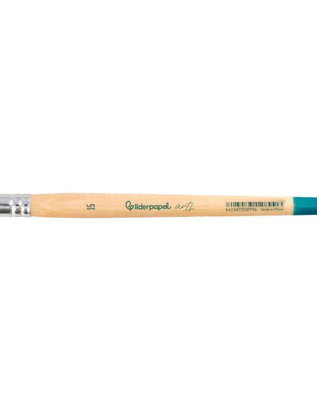 Pincel para pintura acrilica y acuarela liderpapel n 15 punta redonda de pelo sintetico certificado fsc