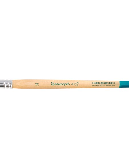 Pincel para pintura acrilica y acuarela liderpapel n 14 punta redonda de pelo sintetico certificado fsc