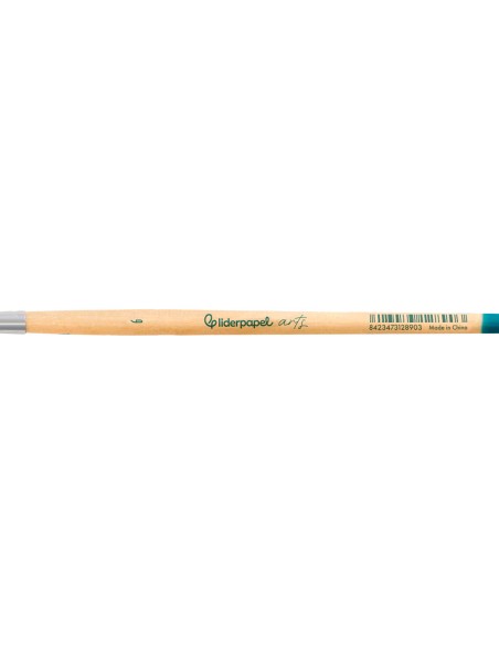 Pincel para pintura acrilica y acuarela liderpapel n 6 punta redonda de pelo sintetico certificado fsc