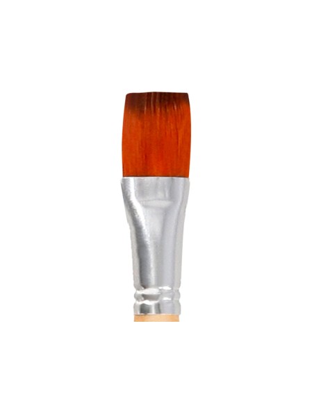 Pincel para pintura acrilica y acuarela liderpapel n 15 punta plana de pelo sintetico certificado fsc