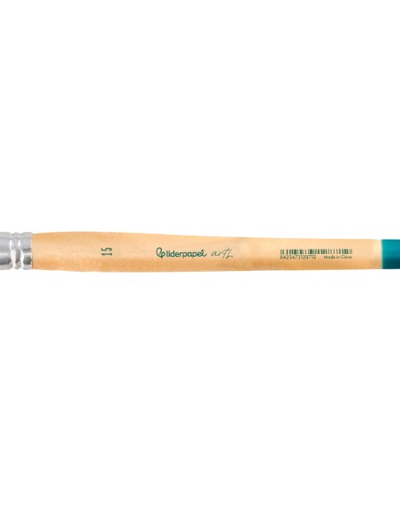 Pincel para pintura acrilica y acuarela liderpapel n 15 punta plana de pelo sintetico certificado fsc