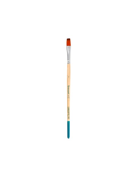 Pincel para pintura acrilica y acuarela liderpapel n 7 punta plana de pelo sintetico certificado fsc