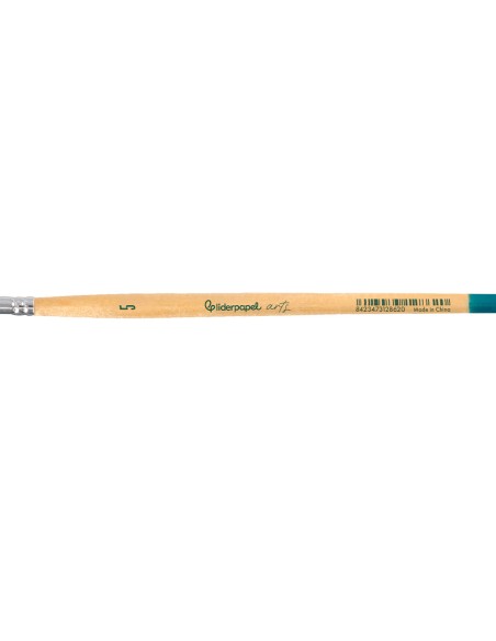 Pincel para pintura acrilica y acuarela liderpapel n 5 punta plana de pelo sintetico certificado fsc