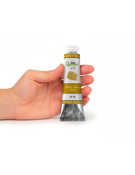 Tempera gouache liderpapel tubo de aluminio de 60 ml color ocre amarillo