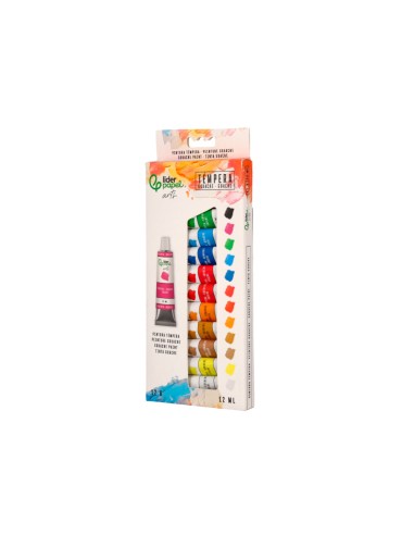 Tempera gouache liderpapel caja de 12 tubos de...