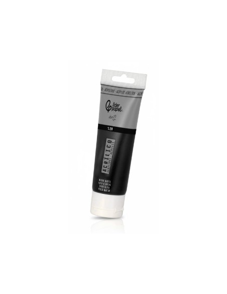 Pintura acrilica liderpapel tubo de plastico de 120 ml color negro marfil