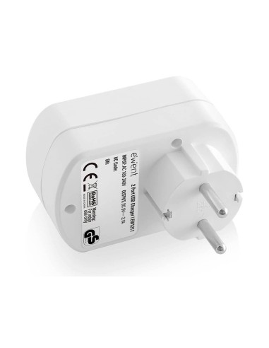 Cargador ewent pared 2 puertos usb 3.4 a...