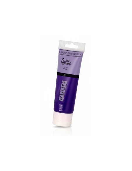 Pintura acrilica liderpapel tubo de plastico de 120 ml color purpura
