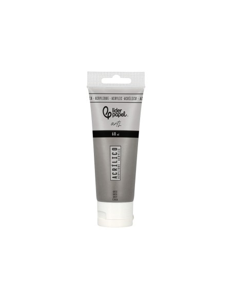 Pintura acrilica liderpapel tubo de plastico de 60 ml color gris