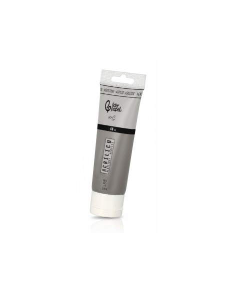 Pintura acrilica liderpapel tubo de plastico de 60 ml color gris