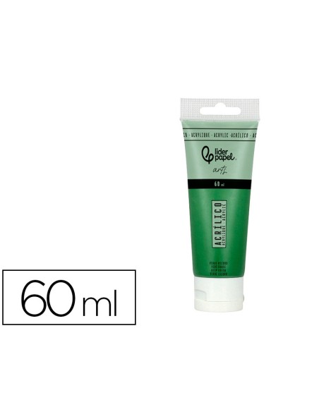 Pintura acrilica liderpapel tubo de plastico de 60 ml color verde oscuro