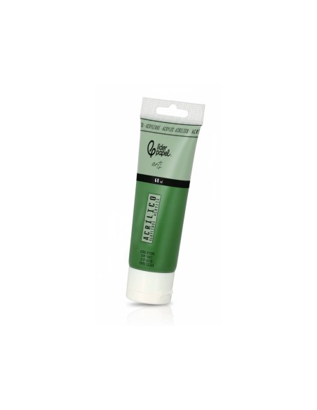 Pintura acrilica liderpapel tubo de plastico de 60 ml color verde oscuro