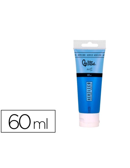 Pintura acrilica liderpapel tubo de plastico de 60 ml color azul