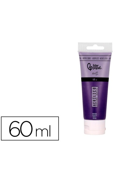 Pintura acrilica liderpapel tubo de plastico de 60 ml color purpura