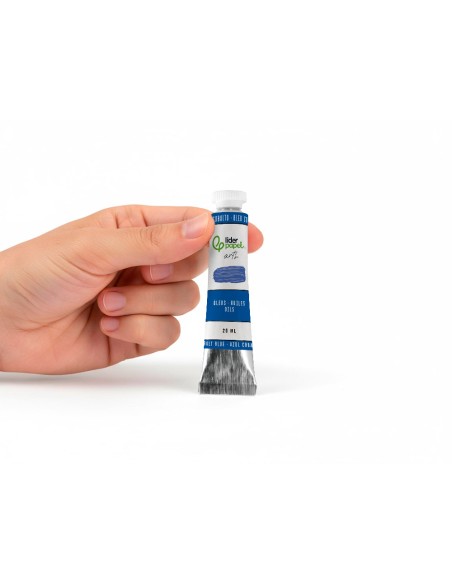 Pintura al oleo liderpapel tubo de aluminio de 20 ml color azul cobalto