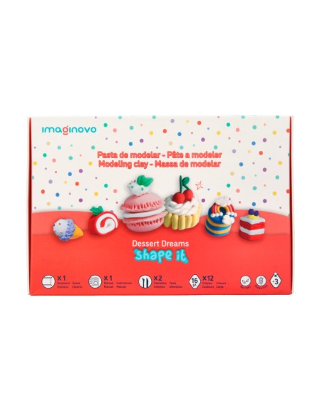 Pasta para modelar imaginovo de secado al aire set de 12 colores shape it dessert dream herramientas e instrucciones