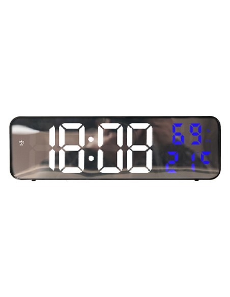 Reloj q-connect de pared y sobremesa digital con temperatura 230x35x70 mm