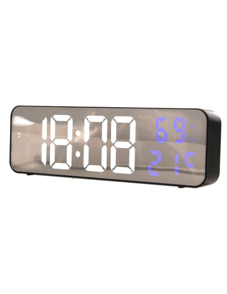 Reloj q-connect de pared y sobremesa digital con temperatura 230x35x70 mm